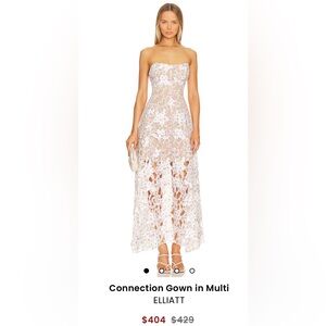 Elliatt Floral Lace Overlay Connection Gown